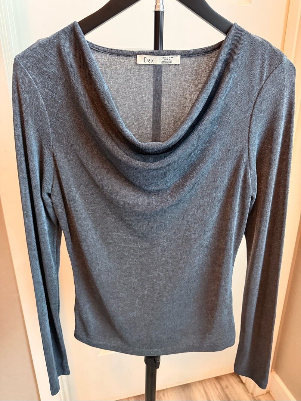 Dex Women’s Long-Sleeve Cowl Neck Sweater - Slate Gray